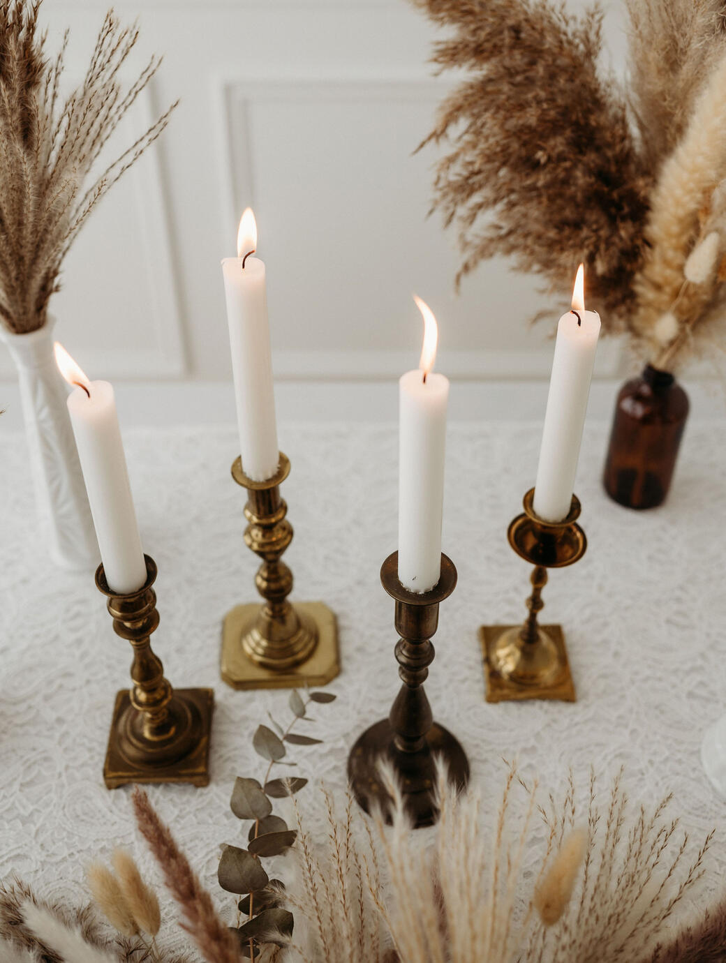 vintage brass candlesticks: not for sale