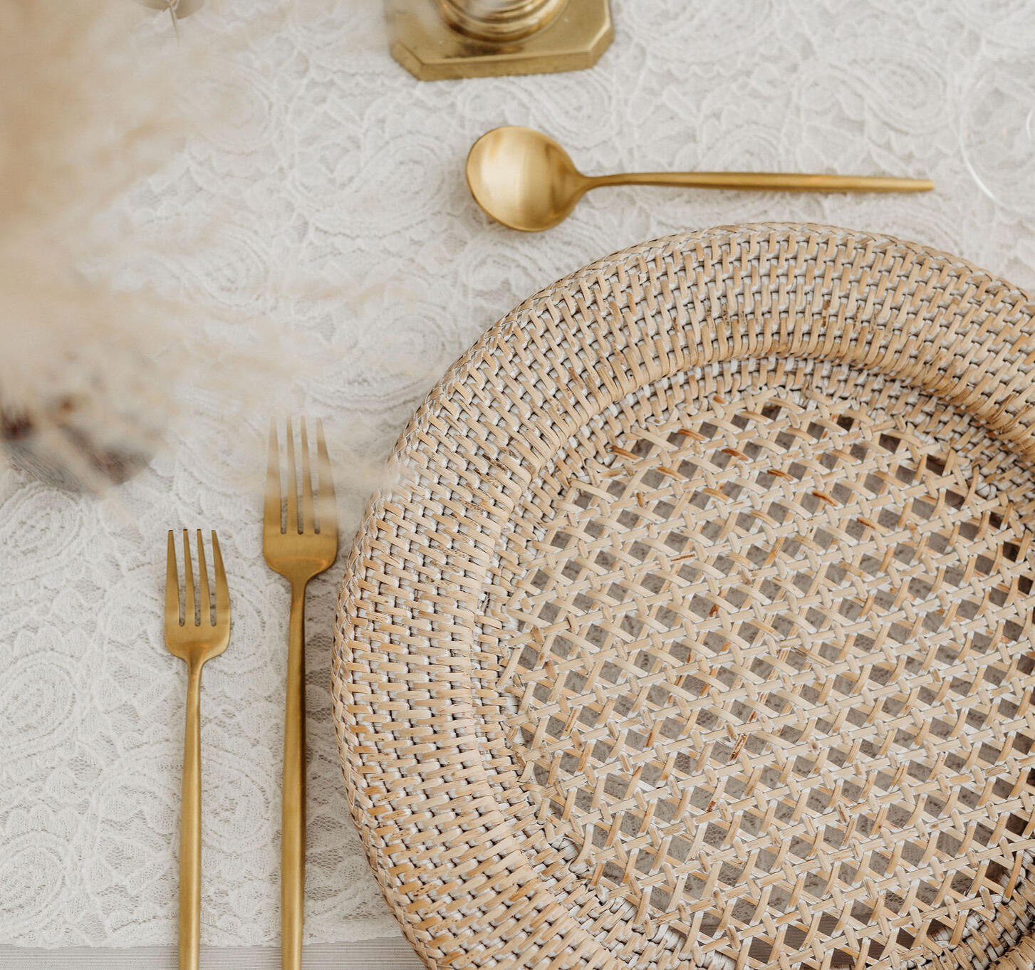matte gold flatware, 5 place settings, 30 place settings available (150 pieces total): $150